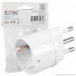 Immagine 1 - V-Tac Adattatore Singolo Schuko con Spina 16A Colore Bianco - SKU 8720