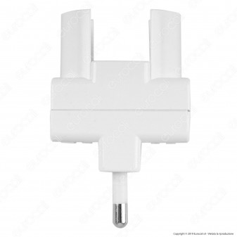 V-Tac Multipresa Adattatore Triplo con Schuko Colore Bianco - SKU 8724