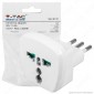 Immagine 1 - V-Tac Adattatore Singolo Universale Spina 10A Colore Bianco - SKU 8747