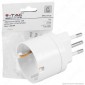 Immagine 1 - V-Tac Adattatore Singolo Schuko con Spina 10A Colore Bianco - SKU 8719