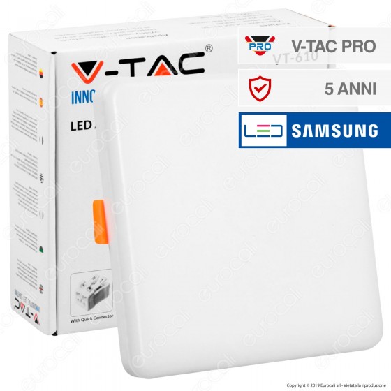 V-Tac PRO VT-610 Pannello LED Quadrato 12W SMD da Incasso Regolabile V-Tac PRO VT-610 Pannello LED Quadrato 12W SMD da Incasso Regolabile