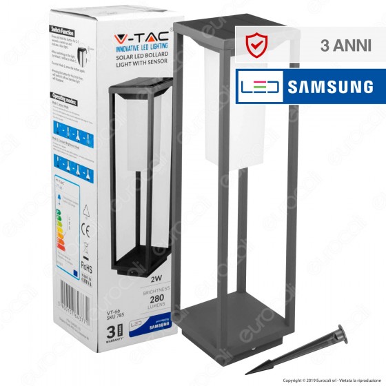 V-tac VT- 66 Lampada LED da Terra 1W con Pannello Solare e Picchetto Chip Samsung - SKU 785 V-tac VT- 66 Lampada LED da Terra 1W con Pannello Solare e Picchetto Chip Samsung - SKU 785