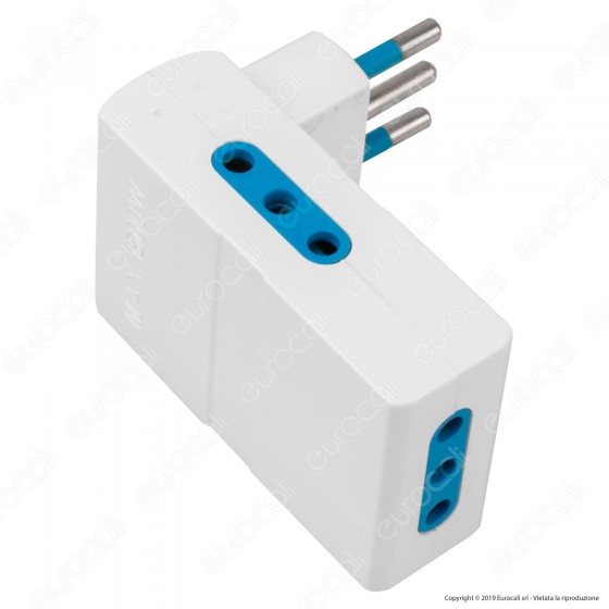 Ecova Multipresa Tripla Salvaspazio con 3 prese 10A Bipasso Colore Bianco - mod. 8112 Ecova Multipresa Tripla Salvaspazio con 3 prese 10A Bipasso Colore Bianco - mod. 8112