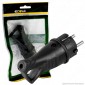 Immagine 1 - Ecova Spina Singola Schuko con Uscita Cavo a 45° di Colore Nero - mod. 30180
