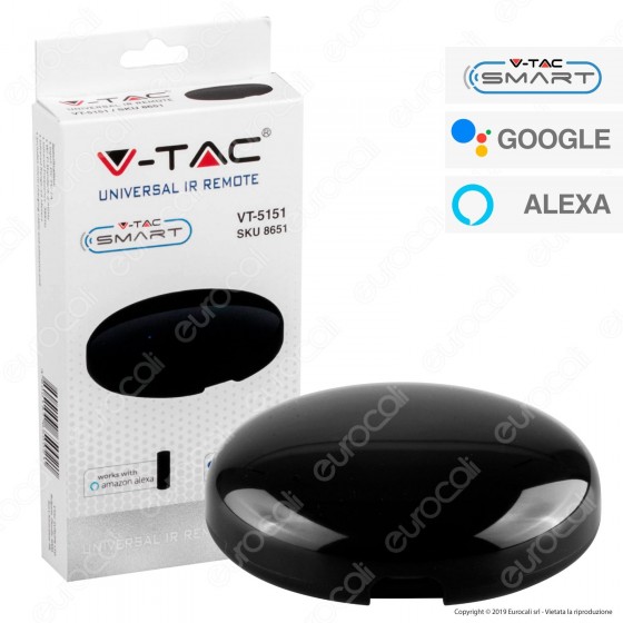V-Tac Smart VT-5151 Universal IR Remote Compatibile con Amazon Alexa e Google Home- SKU 8651 V-Tac Smart VT-5151 Universal IR Remote Compatibile con Amazon Alexa e Google Home- SKU 8651