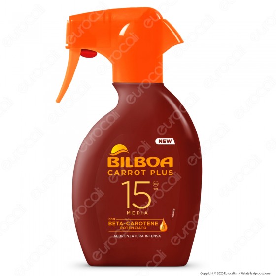 Bilboa Spray Solare Carrot Plus Protezione Media SPF 15 - Flacone da Bilboa Spray Solare Carrot Plus Protezione Media SPF 15 - Flacone da
