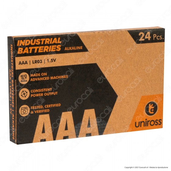 Uniross Pile Alcaline Industrial AAA / LR03 / Ministilo / 1,5V - Box Uniross Pile Alcaline Industrial AAA / LR03 / Ministilo / 1,5V - Box
