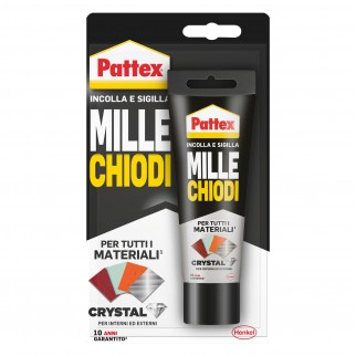Pattex Mille Chiodi Crystal Adesivo Sigillante per Vetri e Specchi - Flacone da 90g