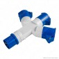 Immagine 1 - Ecova Multipresa Adattatore Industriale Spina e 3 Prese 16A 6h 2P+T