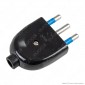 Immagine 1 - Ecova Spina Singola 16A 2P+T con Uscita Cavo Dritta Colore Nero -