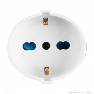 Ecova Presa Singola Schuko + 10/16A 2P+T Con Uscita Cavo Dritta