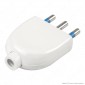 Immagine 1 - Ecova Spina Singola 16A 2P+T con Uscita Cavo Dritta Colore Bianco -