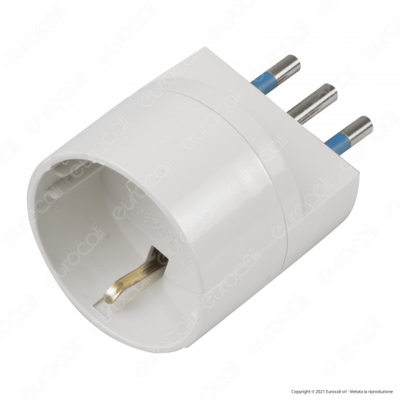 Ecova Adattatore Singolo Spina 10A 2P+T con Presa Schuko + 10A 2P+T Ecova Adattatore Singolo Spina 10A 2P+T con Presa Schuko + 10A 2P+T