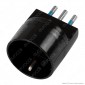 Immagine 1 - Ecova Adattatore Singolo Spina 10A 2P+T con Presa Schuko + 10A 2P+T