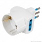 Immagine 1 - Ecova Adattatore Triplo con 1 Presa Schuko + 10A 2P+T e 2 Prese