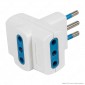 Immagine 1 - Ecova Adattatore Triplo con 1 Presa Centrale 10A 2P+T e 2 Laterali